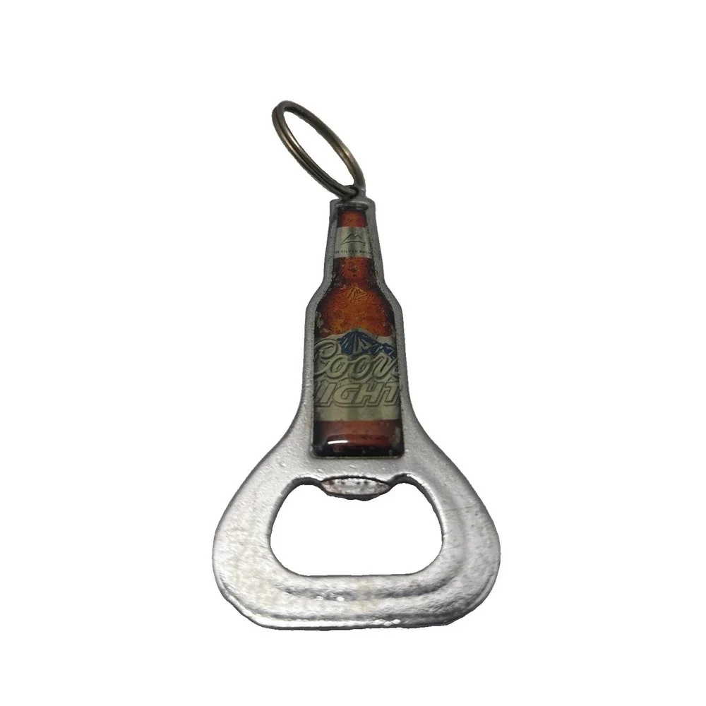 Coors Light Bottle Opener Keychain Metal Key Ring Beer Advertising ..(A6)